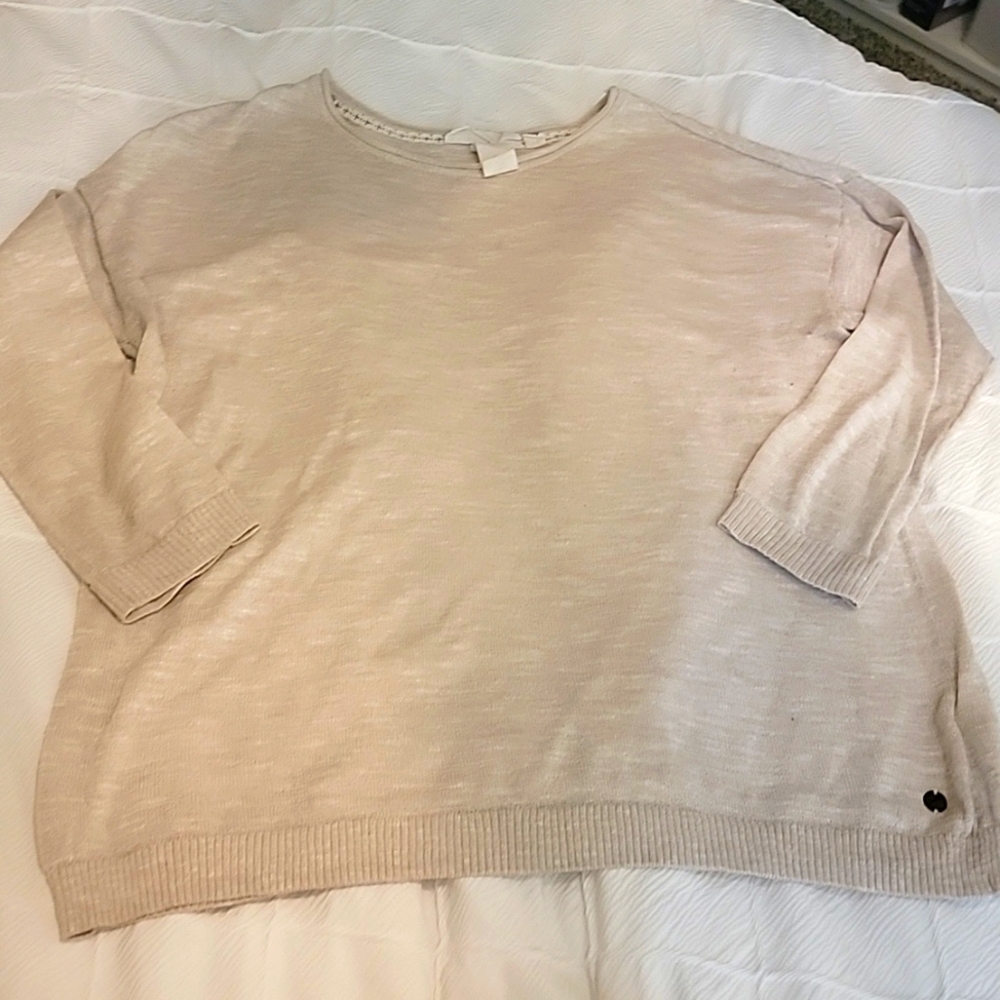 H&M women's cream sweater top size M